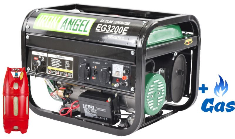Двопаливний генератор Iron Angel EG3200e LPG