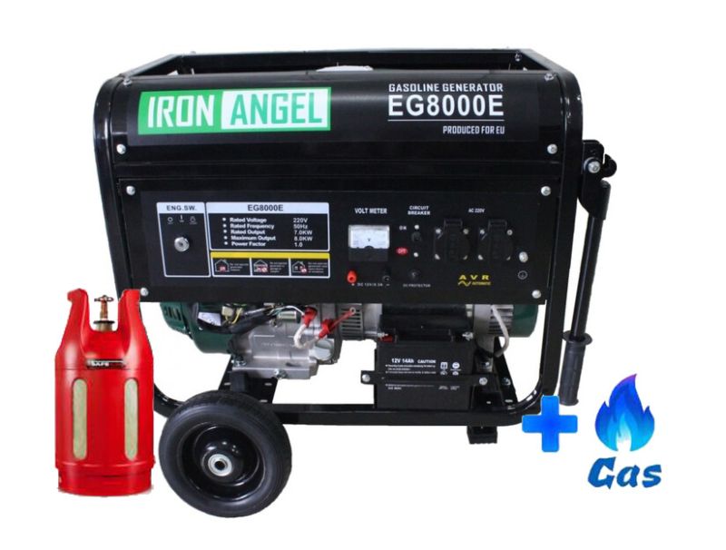 Гібридний генератор Iron Angel EG 8000E LPG