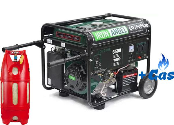Двопаливний генератор Iron Angel EG 7000 EМ ГАЗ-БЕНЗИН