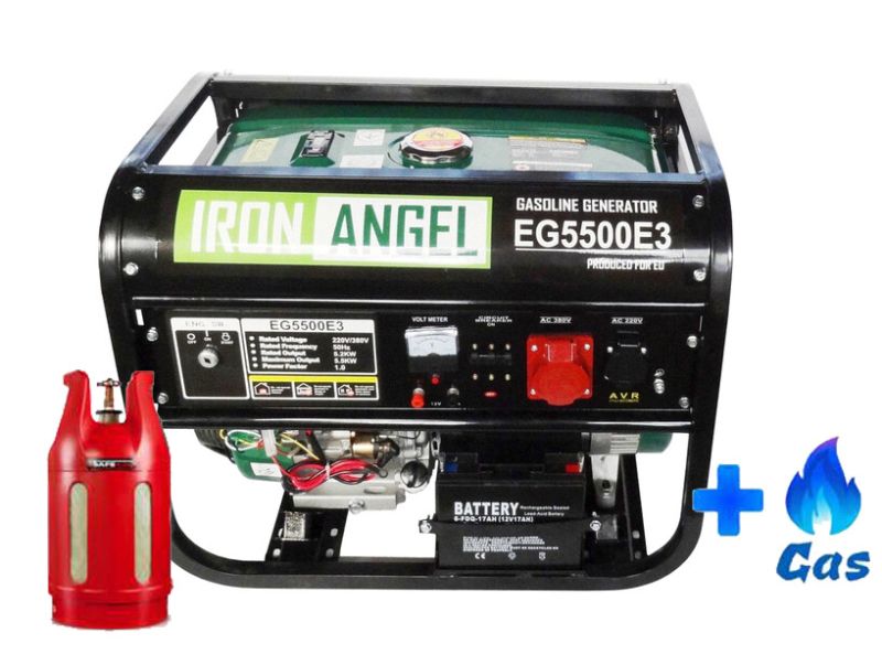 Трифазний гібридний генератор Iron Angel EG 5500 E3 LPG