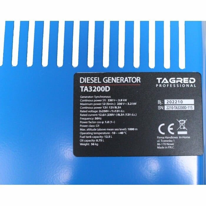 Генератор дизельний Tagred TA3200D
