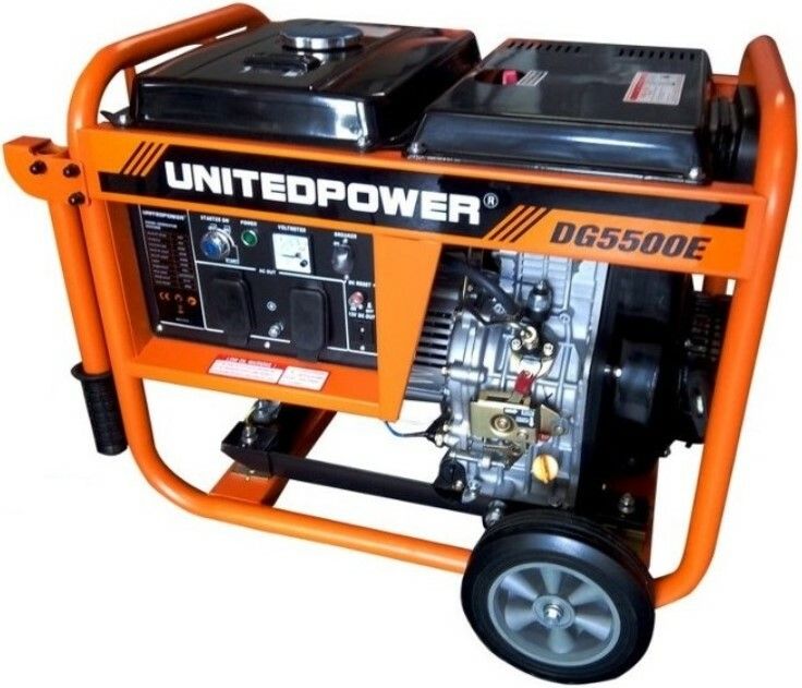 Дизельний генератор UNITEDPOWER DG5500E+B+DC+W